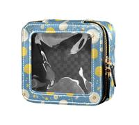 linqin Piccola borsa per il trucco blu trasparente a forma di dente di leone per borsa da viaggio borsa da toilette da viaggio custodia cosmetica per volare