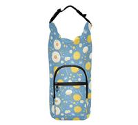 linqin Piccola bottiglia d'acqua blu con dente di leone con borsa per il trasporto, pieghevole, isolante, zaino portabottiglie per bottiglie d'acqua da 50/61/81/1,134 ml, Piccolo Tarassaco Blu, 1 size