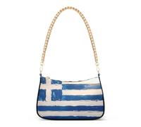 linqin Pochette da donna con tasca privacy con cerniera | Bandiera della Grecia, resistente allo strappo, design semplice alla moda, passeggiata in città