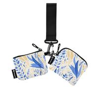 linqin Porta carte di credito da donna, sottile, piatto, con cinturino da polso, per donne e ragazze, confezione da 2, colore: blu cielo scuro, Grano Blu Cielo Profondo, 1 size
