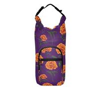 linqin Portaborraccia giallo calendula viola per zaino zaino leggero con coulisse zaino con tasche e porta bottiglia d'acqua Porta cintura per bottiglie d'acqua Adatto a bottiglie da 20/24/32/4 once