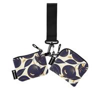 linqin Portafogli da donna nero scuro con prugne e frutta, custodia sottile staccabile per carte di credito con tasca portamonete con cerniera per lavoro e viaggi, confezione da 2, Frutti di prugne