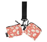 linqin Portafogli portamonete da donna in stile retrò con fiori di giglio chiaro, piccoli organizer staccabili per denaro con tasca con cerniera, per donne e ragazze, confezione da 2, Retro Lily Light