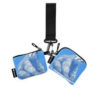 linqin Portamonete da donna con bradipo gigante blu, mini organizer per denaro da donna, alla moda, con tasca con cerniera, per lavoro e viaggi, confezione da 2, Bradipo Gigante Blu, 1 size