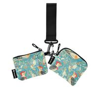 linqin Portamonete da donna con uccellini rosso arcobaleno picchio porta carte sottile portatile organizer con portachiavi per lavoro e viaggi, 2 pezzi, Picchio Uccelli, 1 size