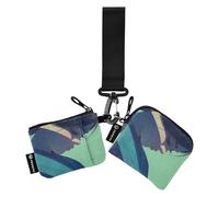 linqin Quiet Woman, portamonete da donna, porta carte di credito, alla moda, con cerniera, con portachiavi, per donne e uomini, confezione da 2, Donna Tranquillo, 1 size