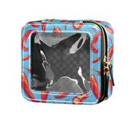 linqin Red Peppers - Trousse da viaggio per cosmetici, organizer da viaggio, con peperoni rossi e blu, 1 taglia unica, Peperoni Rossi Blu, 1 size