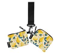 linqin Retro Pears - Portamonete da donna, formato compatto, con portachiavi, per uomini e donne, confezione da 2, Pere retrò, 1 size