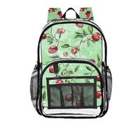 linqin Rosso Frutta Fresca Verde Bambini Chiaro Zaino Libretto per Ragazze Adolescenti Trasparente per Lavori Pesanti, Rosso Frutta Fresca Verde, Taglia unica, Rosso Frutta Fresca Verde, 1 size