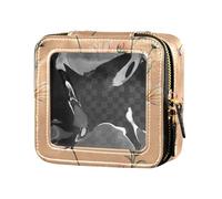 linqin Sacchetti da viaggio trasparenti impermeabili con fiori gialli per articoli da toeletta Mini contenitori per trucco per viaggiare, Fiori gialli, 1 size