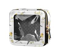 linqin Simpatico giallo uccelli mini borsa trasparente trucco borsa da viaggio borsa da toilette organizer per il viaggio, Simpatici uccelli gialli, 1 size