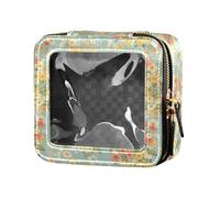 linqin Sprouting Wild Flowers Clear Makeup Organizer Bag Toiletry Bag Portable Make Up Organizer per Viaggi