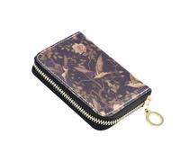 linqin Swallow Birds Blush Roses Piccolo portafoglio compatto per il trasporto quotidiano RFID blocco in pelle vegana 9 slot per carte di credito uso quotidiano