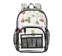 linqin Sweet Dewberry Fruit - Zaini trasparenti per la scuola, per bambini, con tasca laterale, zaino in PVC trasparente, frutta di mora dolce, 1 taglia, Frutti di mora dolce, Taille unique