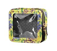 linqin Sweet Elderberry Fruit Yellow Clear Travel Makeup Bag Toiletry Bag Mini contenitori per il trucco per le donne, Frutta di sambuco giallo, 1 size