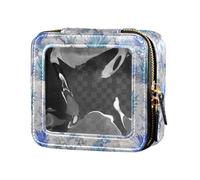 linqin Tree Dim Grey Clear Small Makeup Bag Borse da viaggio per articoli da toeletta Trousse organizer da viaggio, grigio scuro, 1 taglia, Grigio scuro dell'albero, 1 size