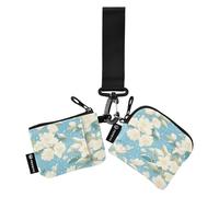 linqin White Jasmine Snow - Porta carte di credito da donna, con cinturino da polso, per uomini e donne, confezione da 2, Neve di gelsomino bianco, 1 size