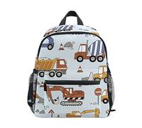 linqin Zaino per bambini per ragazzi Zaino da costruzione di trattori Piccolo Bookbag per bambini Borsa da viaggio per bambini di età compresa tra 3 e 7 anni, Bulldozer, Small