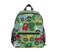 linqin Zaino per bambini per ragazzi Zaino da costruzione di trattori Piccolo Bookbag per bambini Borsa da viaggio per bambini di età compresa tra 3 e 7 anni, Veicoli, Small