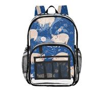 linqin Zaino trasparente carino dei bambini di maiale per le tasche del libro chiaro per gli adulti trasparente per gli adulti, maiali carini, taglia unica, Maiali Carini, 1 size