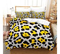 LinQton Set di biancheria da letto con stampa leopardata con animali selvatici africani, alla moda, da donna, con stampa di ghepardi, in microfibra morbida, con 2 federe (stile 7, king size)
