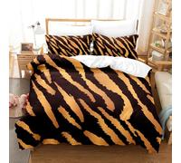 LinQton Set di biancheria da letto con stampa leopardata con animali selvatici, alla moda, da donna, con stampa di ghepardi, in microfibra morbida, con 2 federe (stile 2, matrimoniale)