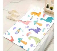 LinQton Zerbino con dinosauro, antiscivolo, colorato, con simpatici dinosauri, tappetino per ingresso di benvenuto, antiscivolo, lavabile, per cameretta dei bambini, cameretta dei ragazzi, a basso