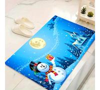 LinQton Zerbino natalizio, con Babbo Natale, pupazzo di neve, albero e buon Natale, zerbino di benvenuto per interni ed esterni, corridoio, cucina, bagno, decorazione per la casa (60 x 90 cm, colore 6