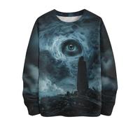 LinRim Felpa da uomo con scollo rotondo, maglione invernale da uomo, a maniche lunghe, per il tempo libero, per Halloween, Blu (02 blau), XXXXL