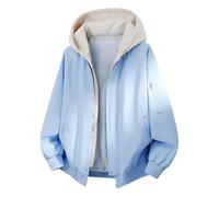 LinRim Giacca per le mezze stagioni da uomo, 2 in 1, con cappuccio, casual, bomber, giacca a vento, giacca sportiva, giacca da corsa, giacca da pilota basica, giacca per il tempo libero, con tasche