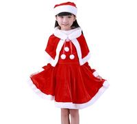 LinRim Leopard Baby Autumn and Winter Santa COS Costume European And American Christmas COS Children's Clothes Dress Up Girls Suit - Maglietta da uomo a maniche lunghe, Colore: rosso, 11-12 Jahre