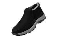 LinRim Scarpe invernali unisex con calda imbottitura, impermeabili, antiscivolo, per attività all'aria aperta, trekking, stivaletti da lavoro, Nero , 50 EU