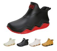 LinRim Stivali da donna in gomma da uomo, stivali di sicurezza da lavoro, stivali da pioggia, stivali da giardino, stivali da corto, stivali in gomma, impermeabili, antiscivolo, per esterni, Colore