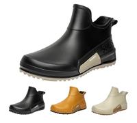 LinRim Stivali da gomma da uomo e donna, corti, antiscivolo, scarpe da pioggia, stivali da pioggia unisex, scarpe da giardino, impermeabili, leggeri, per passeggiate all'aperto, stivaletti corti