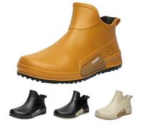 LinRim Stivali da gomma da uomo e donna, corti, antiscivolo, scarpe da pioggia, stivali da pioggia unisex, scarpe da giardino, impermeabili, leggeri, per passeggiate all'aperto, stivaletti corti