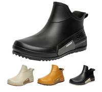 LinRim Stivali da gomma da uomo e donna, corti, antiscivolo, scarpe da pioggia, stivali da pioggia unisex, scarpe da giardino, impermeabili, leggeri, per passeggiate all'aperto, stivaletti corti