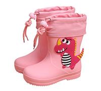 LinRim Stivali invernali 31 stivali da pioggia in PVC gomma scarpe da acqua stivali da pioggia scarpe bambino stivali invernali 34, Colore: rosa., 28 EU