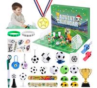 LINROMIA Calendario Avvento 2024 Calcio per Kinder, Calendario dell’Avvento con 24 Giocattoli a Tema Coppa del Mondo per Bambina e Bambini Regali Natale