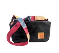 Lin's Liliana Borsa a tracolla in tela rettangolare, a tracolla, Nero , 33cm x 20cm x 12cm