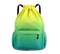Lins Liliana - Borsa da viaggio per esterni, 48 x 34 x 15 cm, con tracolla, 25 l, con coulisse, impermeabile, Gradiente giallo verde, Sport