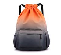 Lins Liliana - Borsa da viaggio per esterni, 48 x 34 x 15 cm, con tracolla, 25 l, con coulisse, impermeabile, Gradiente arancione grigio, Sport
