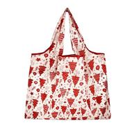 Lin's Liliana Borsa pieghevole grande, 50 x 66 cm, riutilizzabile, leggera, ad asciugatura rapida, resistente agli strappi, per la spesa, i viaggi, le escursioni, Natale III, Large