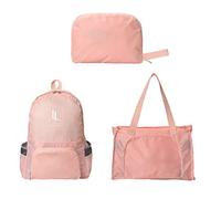 Lin's Liliana Grande borsa per zaino pieghevole, multifunzionale, borsa per la scuola, manette trasformabile, leggera ad asciugatura rapida, resistente agli strappi, per viaggi scolastici (Rosa)