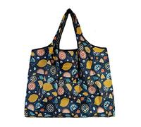Lin's Liliana Grande borsa pieghevole, 50 x 66 cm, riutilizzabile, leggera, ad asciugatura rapida, antistrappo, per shopping, viaggio (frutta)
