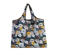 Lin's Liliana Grande borsa pieghevole, 50 x 66 cm, riutilizzabile, leggera, ad asciugatura rapida, antistrappo, per shopping, viaggio (gatto)