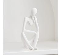 Lin's Wood La Statua del pensatore Scultura Astratta Fatta A Mano Modernizzazione Scultura Decorazione Del Desktop Di Casa Per la Decorazione del Desktop di casa Ufficio.