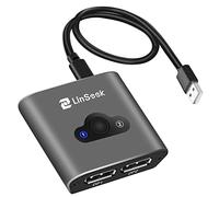 Linseek Switch DisplayPort 4K DP Switcher, DP 1.2 Switcher Bi-direzionale 2 in 1 Out/1" 2 Out; Supporto 4K a 60Hz, Compatibile con PC Host Monitor Laptop proiettori ecc -Space Grey