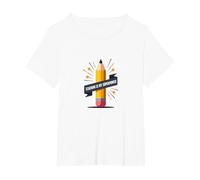 L'insegnamento è Il Mio superpotere: educatore ispiratore, Insegnante Maglietta, Donna Plus-Size, Bianco, 3X