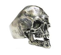 LINSION TA209 - Anello da uomo in argento Sterling 925 a forma di teschio con denti affilati e Argento, S 1/2 (60.8mm), cod. TA209