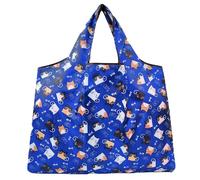 LinsLiliana - Borsa da viaggio pieghevole, grande, 50 x 66 cm, riutilizzabile, ad asciugatura rapida, resistente agli strappi, per shopping, viaggi, gite, morbida e leggera, Gatto Blu